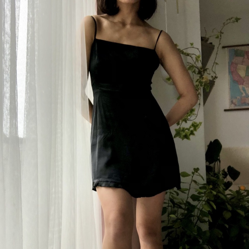 Aritzia Wilfred Skye Silk Dress Black